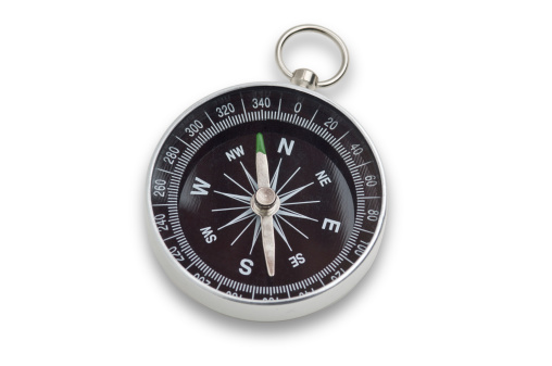 Compass over white background. Clipping path included.