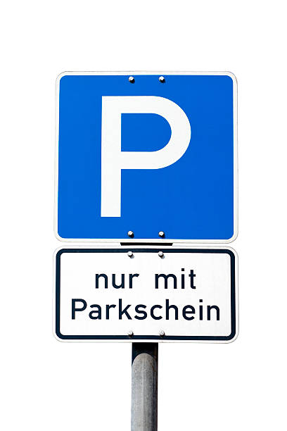 German Road Sign Parking Only With Ticket Parkschein Stock Photo - Download  Image Now - iStock