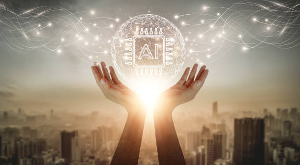 istock AI-powered businessman holding a virtual global network and establishing seamless connections against a city background. 1838926472