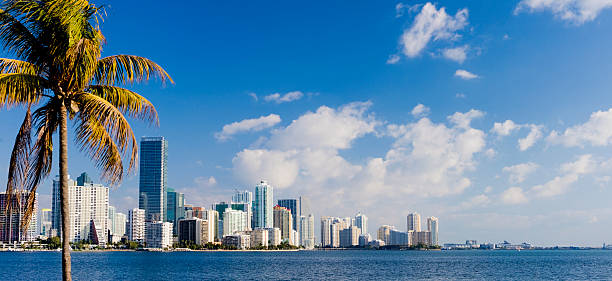 Miami Brickell City Skyline Florida USA stock photo