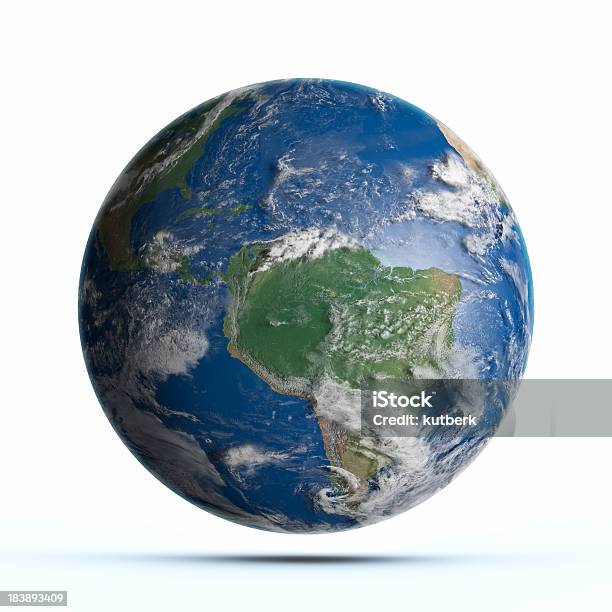 Planeta Tierra De América Del Sur Foto de stock y más banco de imágenes de Globo terráqueo - Globo terráqueo, Mapa mundial, Marea alta