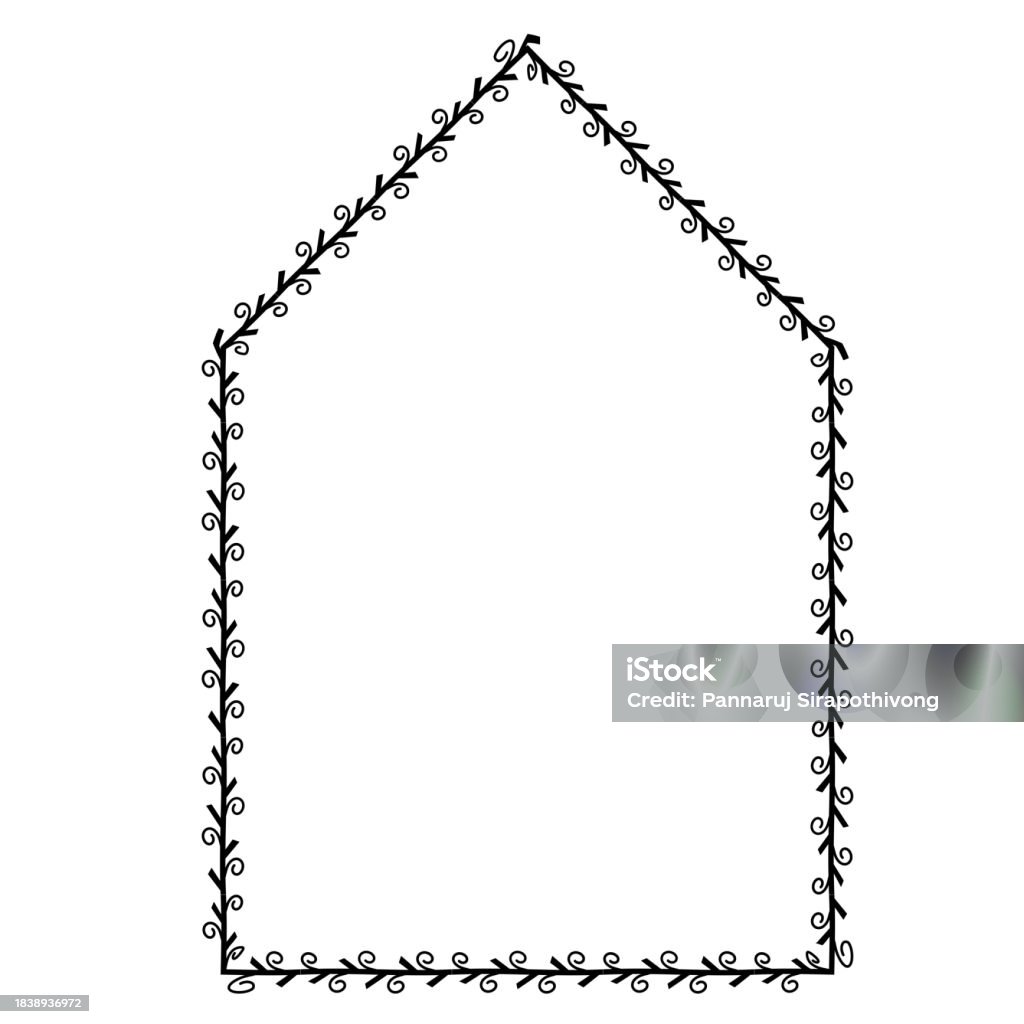 Triangular Arch Spiral Frame Leaf Rectangular Frame Architectural ...