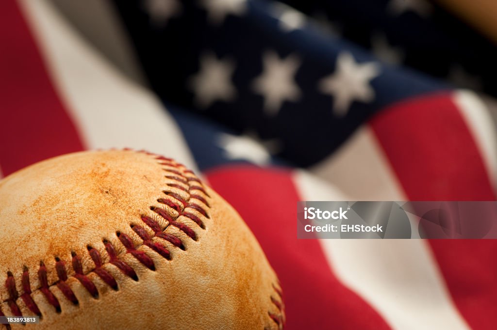 야구공 아메리칸 플래그 - 로열티 프리 0명 스톡 사진