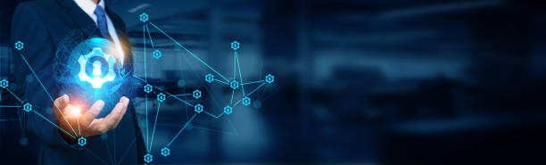 istock Businessman holding global structure networking and access management connection, access management integration, access management service, access management solution, and access management network. 1838941127