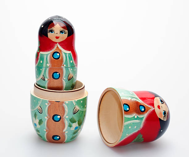 バブーシュカ人形ます。 - russian nesting doll babushka doll matroshka ストックフォトと画像