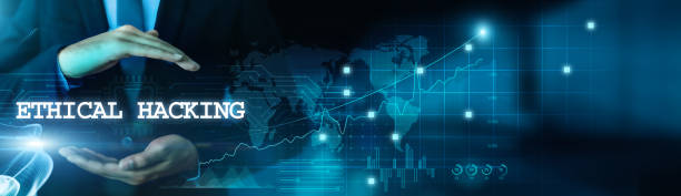 istock Ethical hacking and cybersecurity. Businessmen hold ethical hacking business and protect data with a virtual network connection. Ethical hacking technology develops smart solutions. 1838946848