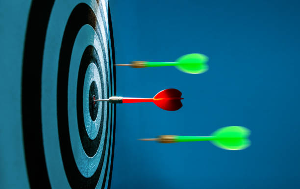 istock Darts flying to the dartboard 1838961806
