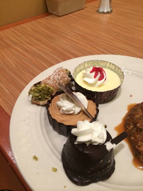 Several Fancy Desserts from Buffet on a Plate