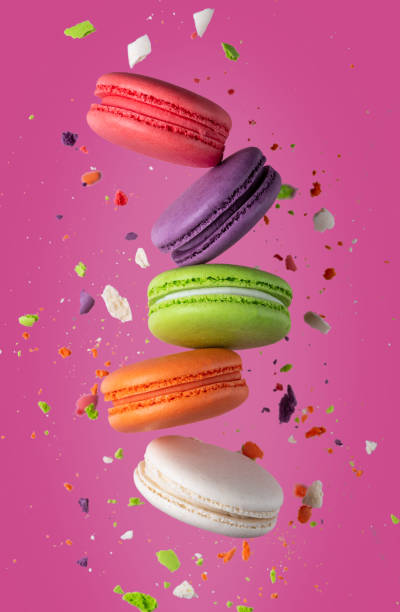 istock Colorful macaroni cookies with crumbs 1838992310