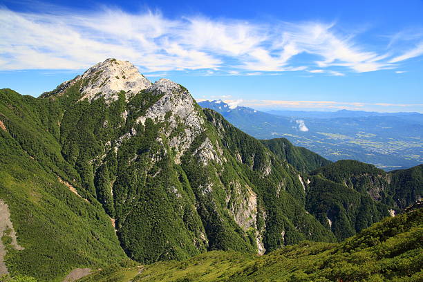 Japan Alps Mt. Kaikomagatake Japan Alps Mt. Kaikomagatake in summer, Yamanashi, Japan akaishi mountains stock pictures, royalty-free photos & images