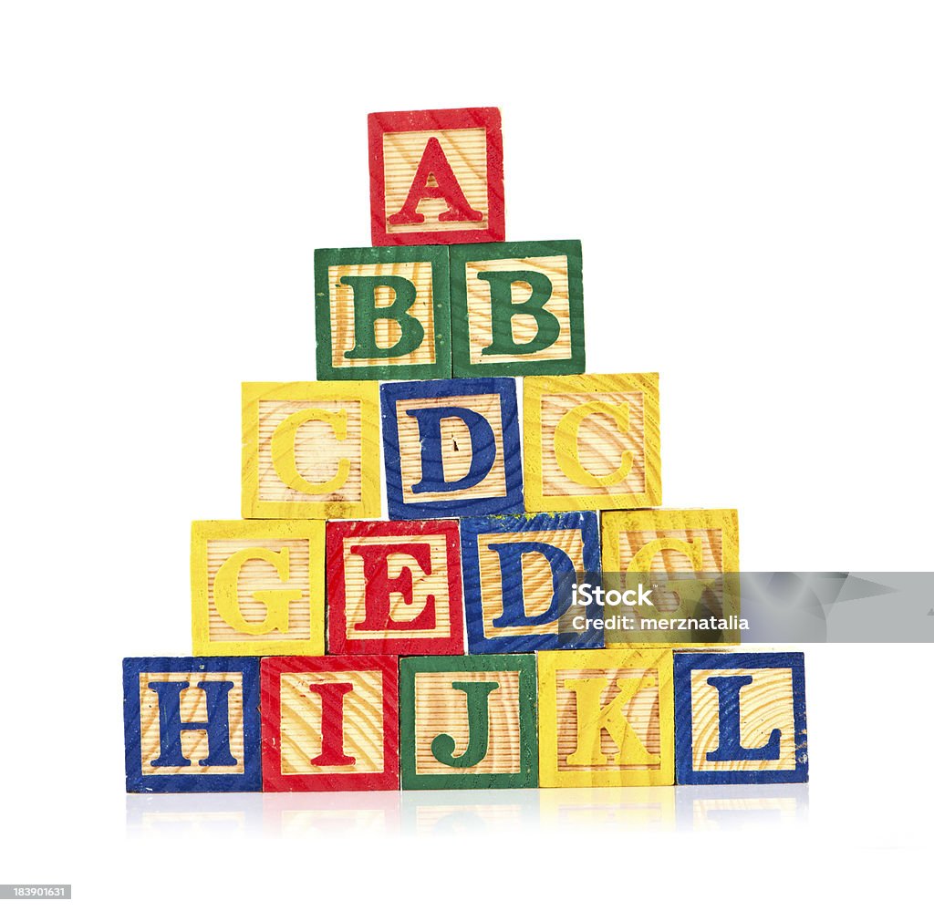 wooden cube alphabet Alphabet Stock Photo