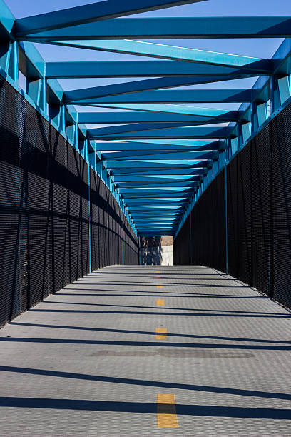 istock Blue passenger and bike bridge 183904737