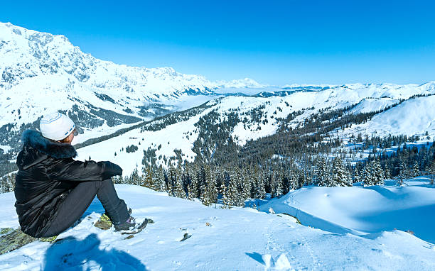 istock Woman on winter mountain top 183904782