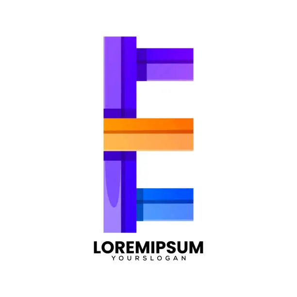 Vector illustration of creative letter E colorful icon logo design