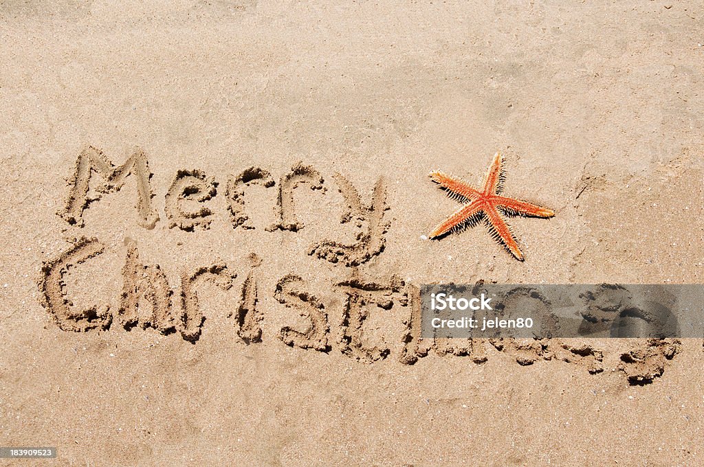 Natal letras Merry - Foto de stock de Areia royalty-free