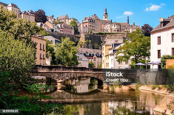Luxembourg City Grund Bridge Over Alzette River Stock Photo - Download Image Now - Luxembourg - Benelux, City, Tourism