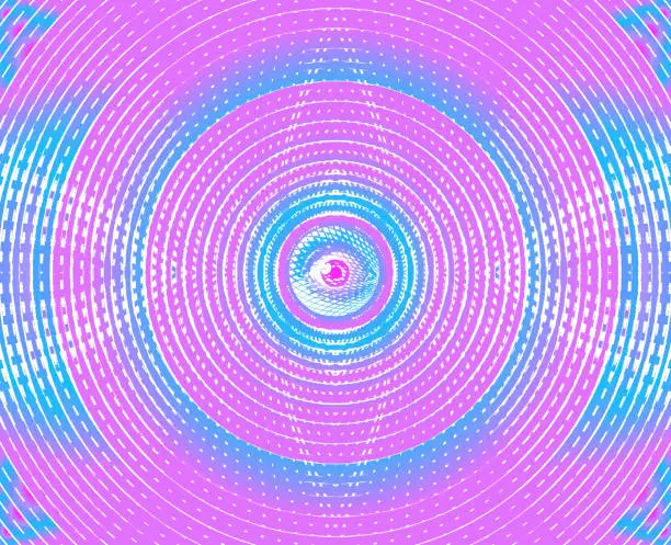 Vector illustration of All seeing eye with Glitch Technique