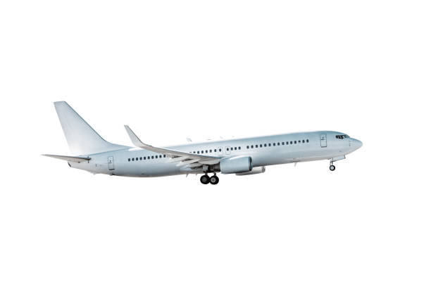 istock Take off a passenger jetliner isolated on white background 1839229321