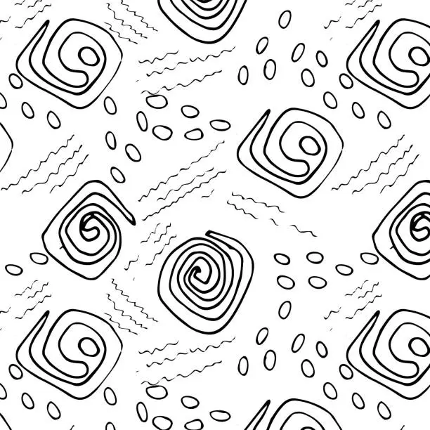 Vector illustration of vector abstract pattern in black and white color