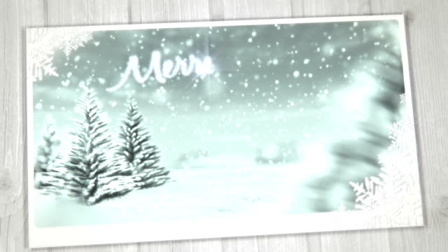 Animated Christmas Card (Blue) - Copy Space, Loopable