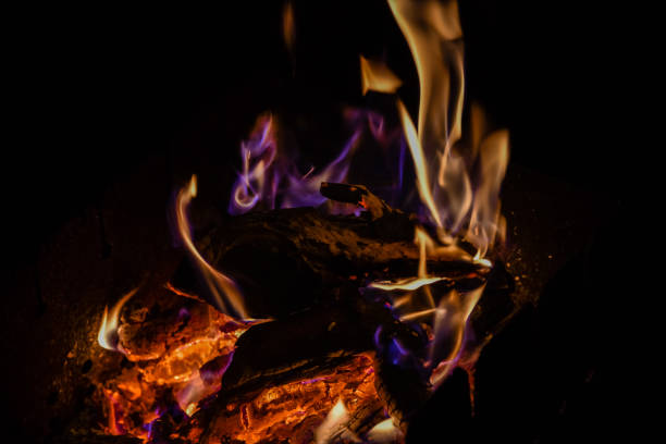 Flame of fire on a black background