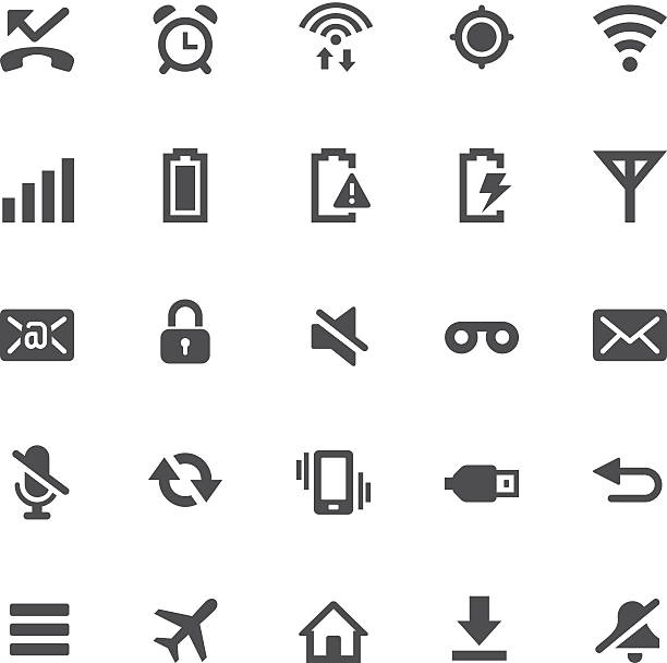 ilustrações, clipart, desenhos animados e ícones de notificação icons/one-touch básico - security equipment audio