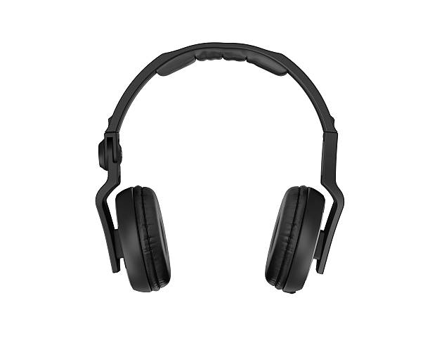 istock Black headphones isolated on a white background. 183930608