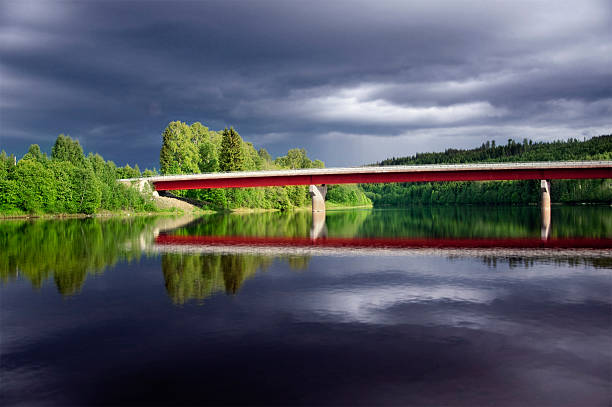 Bridge over the Klarälven stock photo