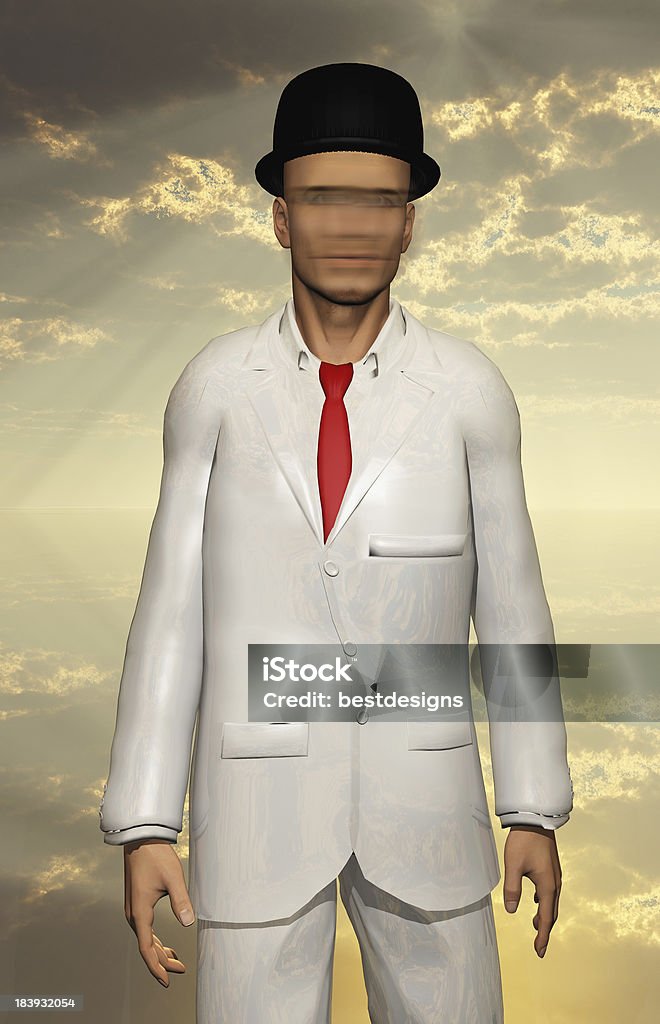 Man in white suit Surreal Man in white suit with blurred face Activity Stock Photo