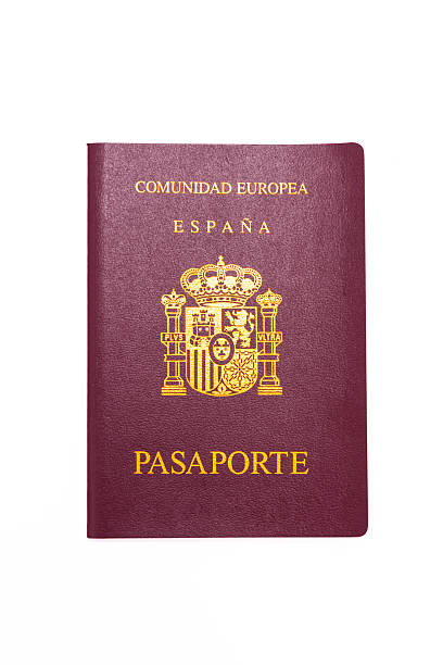 Spanish passport isolated on white
