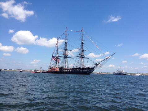 The historic USS Constitution on it's annual 4th of July turnaround.