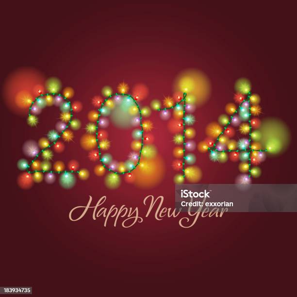 New Year Lighting Background Stock Illustration - Download Image Now - 2014, Anniversary, Backgrounds