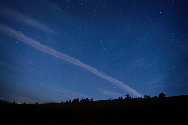 istock Blue dark night sky with stars. 183937259