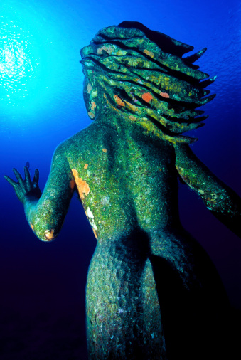 Statue of Amphitrite Queen of Sea in Grand Cayman, BWI