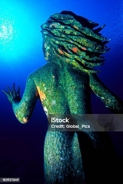 Amphitrite Queen Of Sea Stock Photo - Download Image Now - Statue, Underwater, Cayman Islands