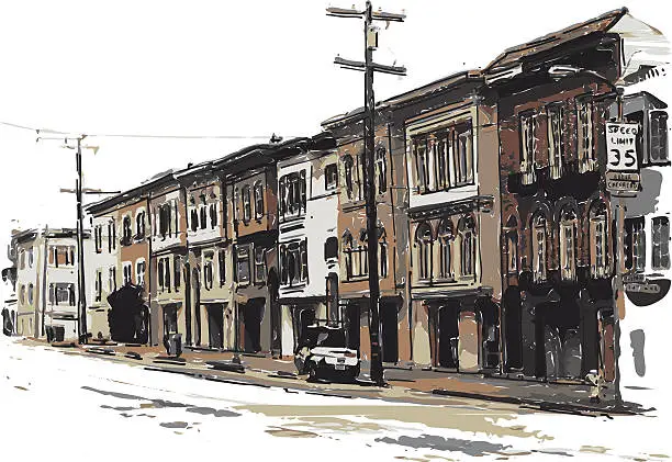 Vector illustration of Street of San Francisco