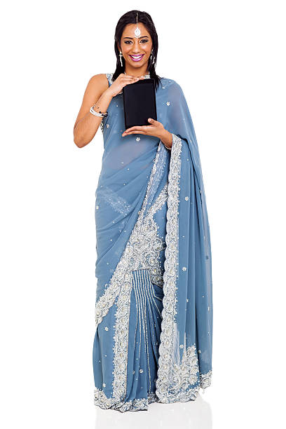 istock indian woman in saree showing tablet computer 183938360