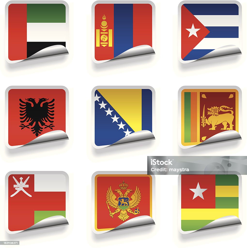 Adesivo flags - Vetor de Albânia royalty-free