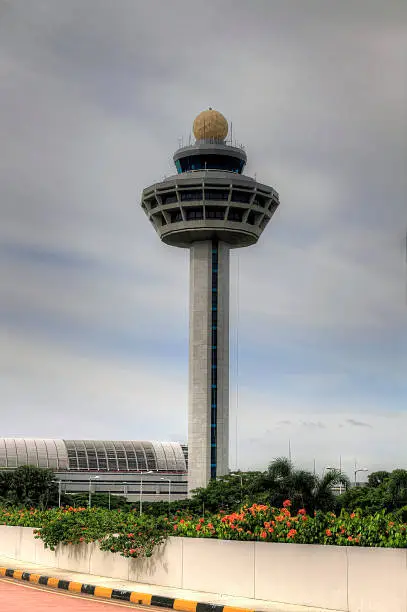 Changi Airport Traffic Controller Tower in Singapore