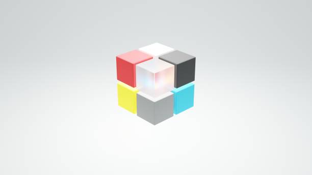 istock 3D rendering design element illustration. Neon holographic colors, showing light refraction effect. Abstract illustration for science or technology cover. 1839389030