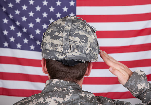 istock Portrait Of Solider Saluting 183938948