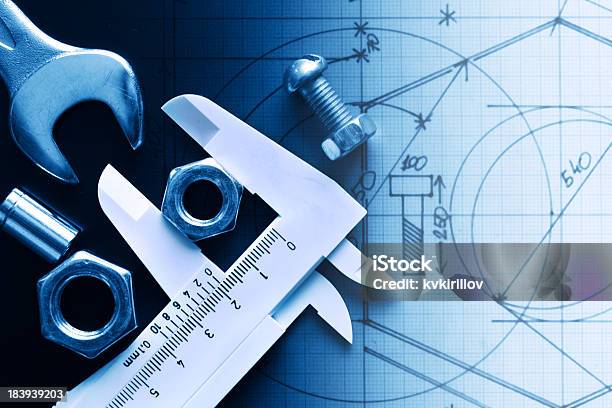 Herramientas De Trabajo Foto de stock y más banco de imágenes de Calibre de nonio - Calibre de nonio, Croquis, Documento