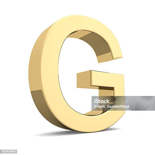 Золотой Буква G — стоковые фотографии и другие картинки Алфавит - Алфавит, Без людей, Белый