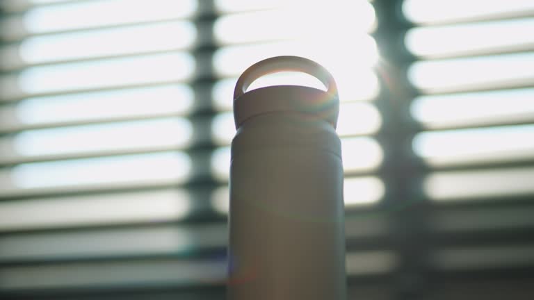 Reuseable water bottle in the sunlight