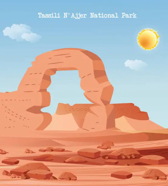 Vector illustration of Tassili nAjjer national park , Algeria