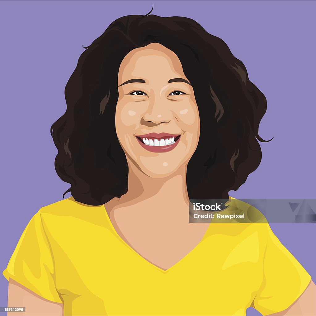 Vetor de feliz mulher Retrato - Vetor de Mulheres royalty-free