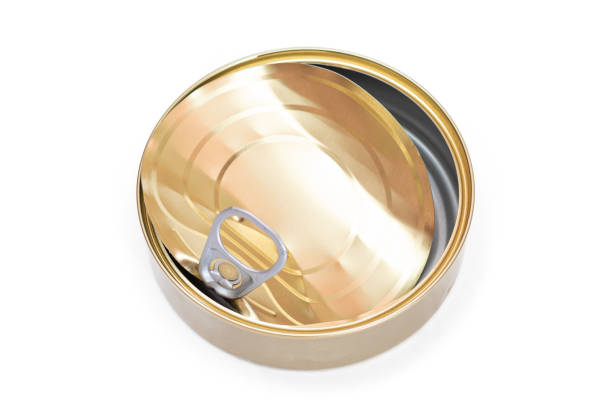 istock Opened Empty Tin Can With Broken Cover Isolated on White Background 1839427262