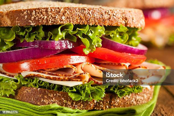홈메이트 터키 샌드위치 0명에 대한 스톡 사진 및 기타 이미지 - 0명, 갈색 빵, 건강한 식생활