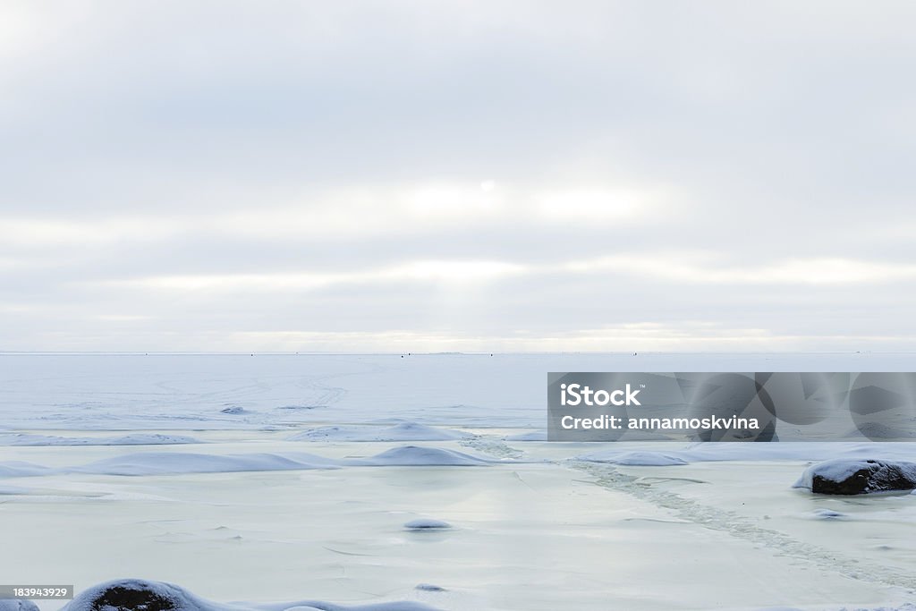 냉동상태의 아이시 해안선을 베이에서의 - 로열티 프리 0명 스톡 사진
