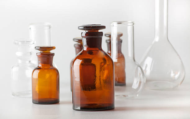 istock Small chemical glass bottles 183945075